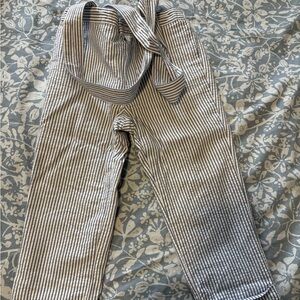 Janie and Jack Blue and White Striped Overalls